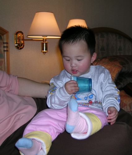 Violet on Jessie's lap